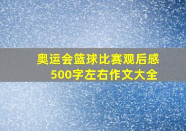 奥运会篮球比赛观后感500字左右作文大全