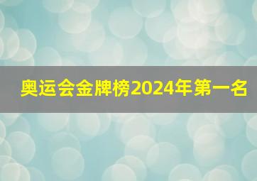 奥运会金牌榜2024年第一名