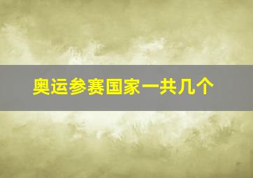 奥运参赛国家一共几个