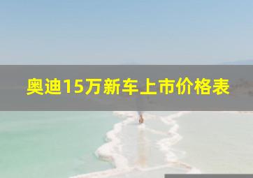 奥迪15万新车上市价格表