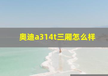 奥迪a314t三厢怎么样