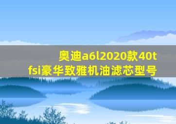 奥迪a6l2020款40tfsi豪华致雅机油滤芯型号