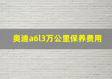 奥迪a6l3万公里保养费用