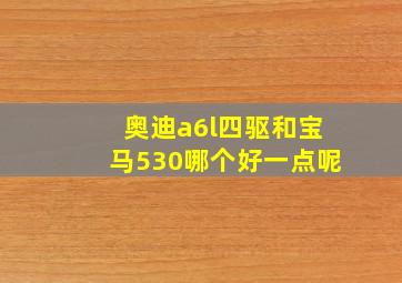 奥迪a6l四驱和宝马530哪个好一点呢