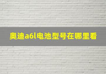 奥迪a6l电池型号在哪里看