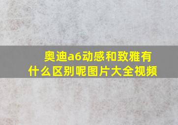 奥迪a6动感和致雅有什么区别呢图片大全视频