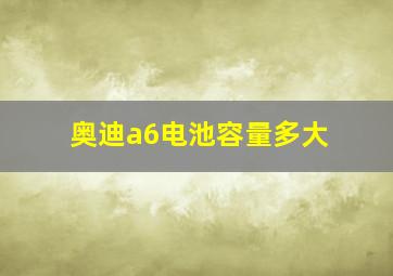 奥迪a6电池容量多大