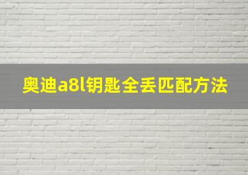 奥迪a8l钥匙全丢匹配方法