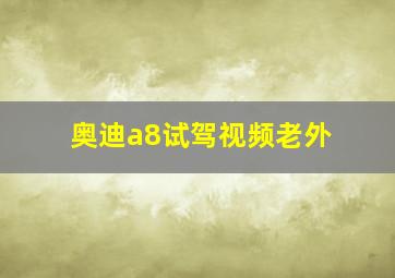 奥迪a8试驾视频老外