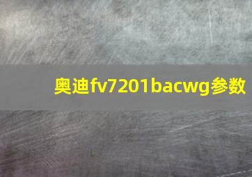 奥迪fv7201bacwg参数