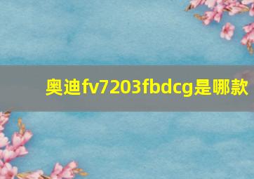 奥迪fv7203fbdcg是哪款