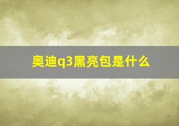 奥迪q3黑亮包是什么