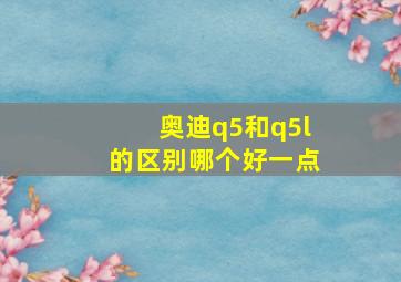 奥迪q5和q5l的区别哪个好一点