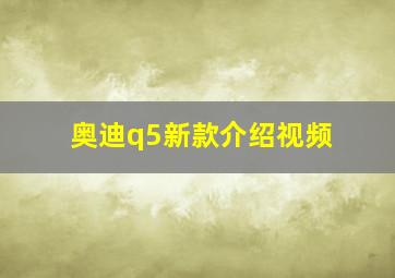 奥迪q5新款介绍视频