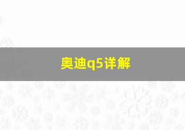 奥迪q5详解