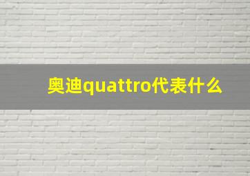 奥迪quattro代表什么