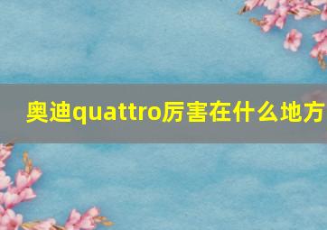 奥迪quattro厉害在什么地方