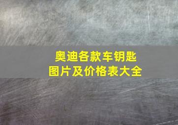 奥迪各款车钥匙图片及价格表大全