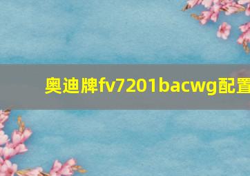 奥迪牌fv7201bacwg配置