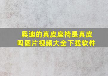 奥迪的真皮座椅是真皮吗图片视频大全下载软件