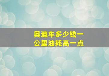 奥迪车多少钱一公里油耗高一点