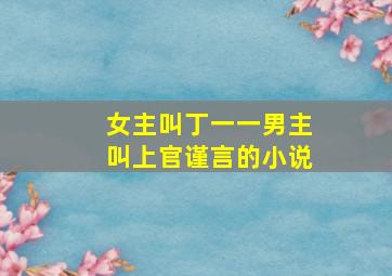 女主叫丁一一男主叫上官谨言的小说