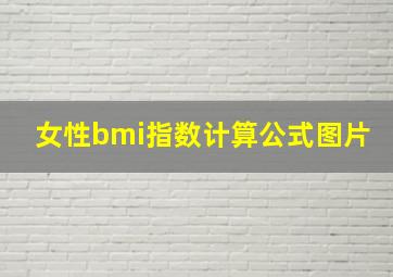 女性bmi指数计算公式图片