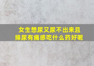 女生想尿又尿不出来且排尿有痛感吃什么药好呢