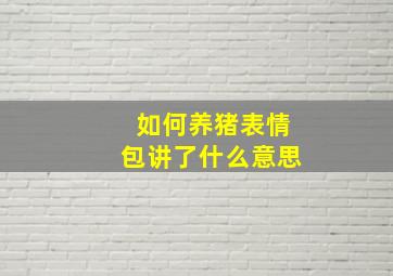 如何养猪表情包讲了什么意思