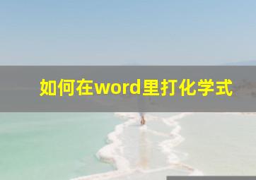 如何在word里打化学式