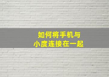 如何将手机与小度连接在一起