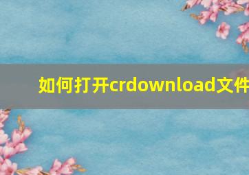 如何打开crdownload文件