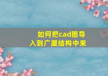 如何把cad图导入到广厦结构中来