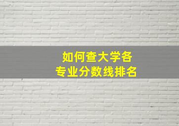 如何查大学各专业分数线排名