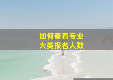 如何查看专业大类报名人数