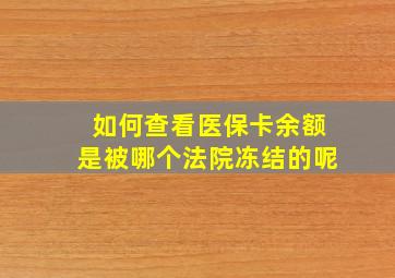 如何查看医保卡余额是被哪个法院冻结的呢