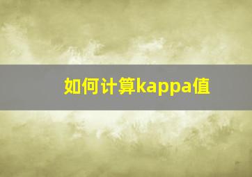 如何计算kappa值