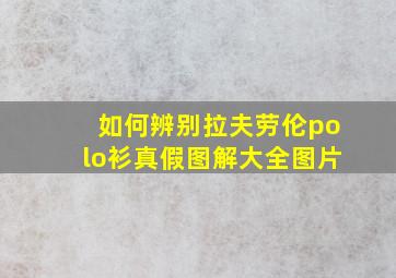 如何辨别拉夫劳伦polo衫真假图解大全图片