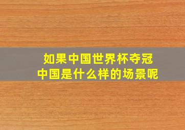 如果中国世界杯夺冠中国是什么样的场景呢