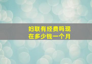 妇联有经费吗现在多少钱一个月