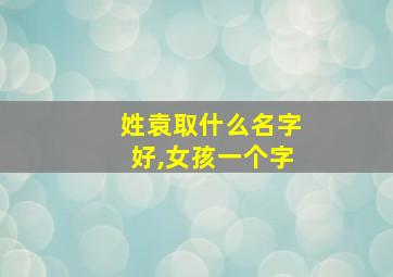 姓袁取什么名字好,女孩一个字