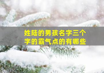 姓陆的男孩名字三个字的霸气点的有哪些