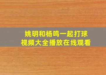 姚明和杨鸣一起打球视频大全播放在线观看