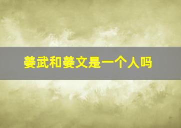 姜武和姜文是一个人吗