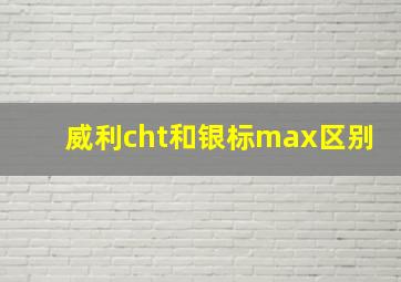 威利cht和银标max区别