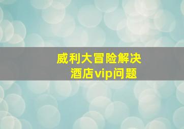 威利大冒险解决酒店vip问题