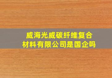 威海光威碳纤维复合材料有限公司是国企吗