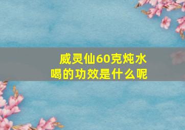 威灵仙60克炖水喝的功效是什么呢