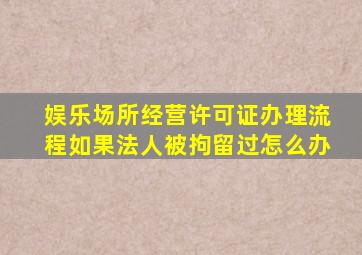 娱乐场所经营许可证办理流程如果法人被拘留过怎么办