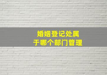 婚姻登记处属于哪个部门管理